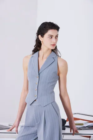 GREY STRIPED VEST