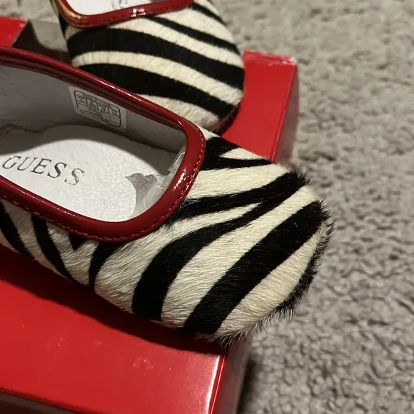 Guess Zebra infant baby shoes booties ballerina new