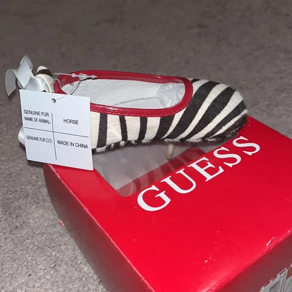 Guess Zebra infant baby shoes booties ballerina new
