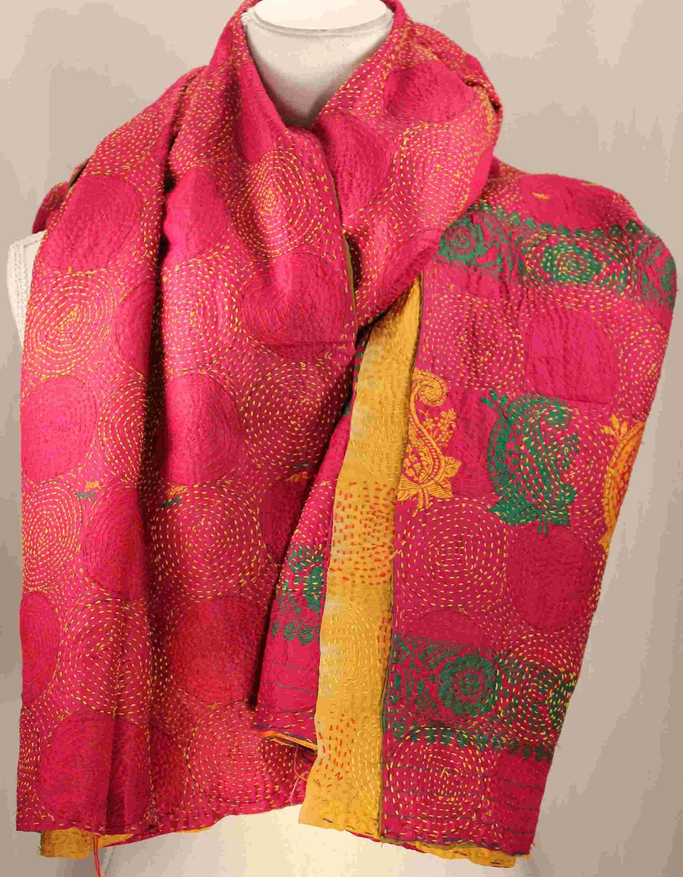 Hand-stitched Silk Throw