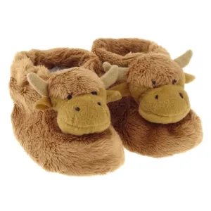 Highland Cow Booties Brown