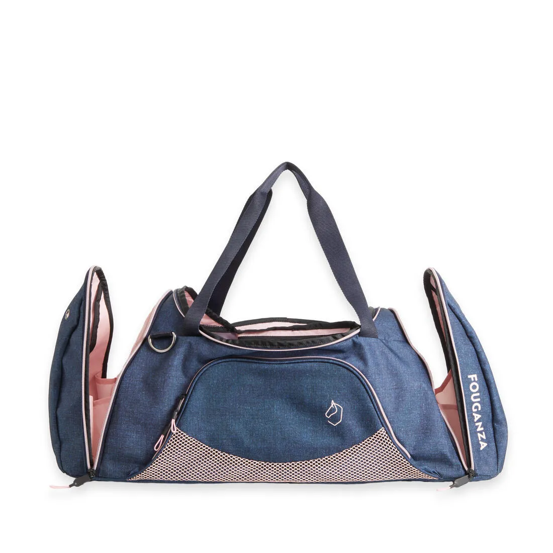 Horse Riding Equipment Bag Duffle 55 Litres - Dark Blue/Pink.