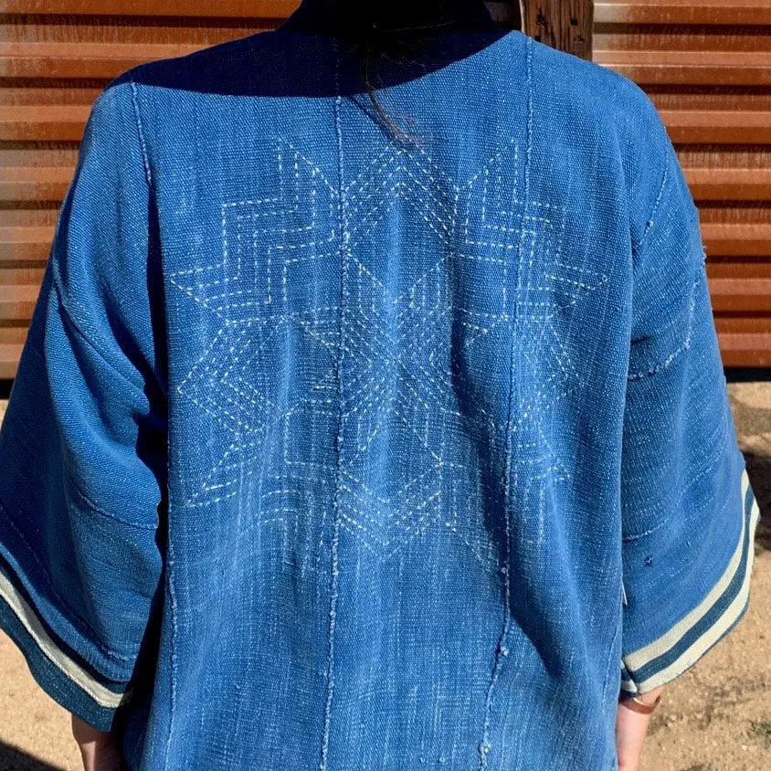 Indigo Sashiko Stitch Jacket