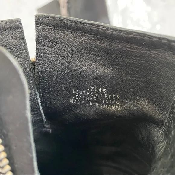 J. CREW Black Leather Ankle Buckle Dean Booties 8