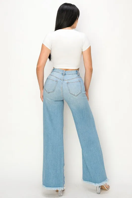 Jeans  Vaqueros rotos de talle alto