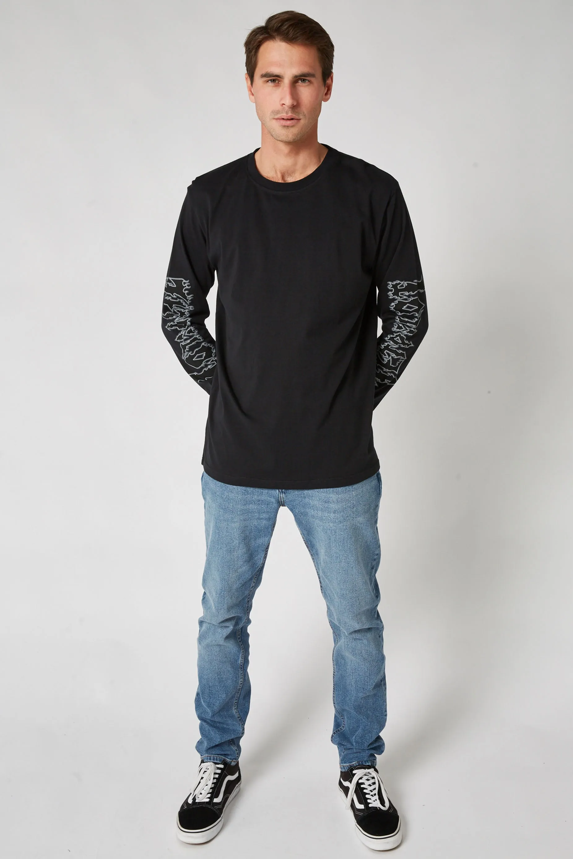 Jetpilot Razor L/S Mens Tee - Black/Black