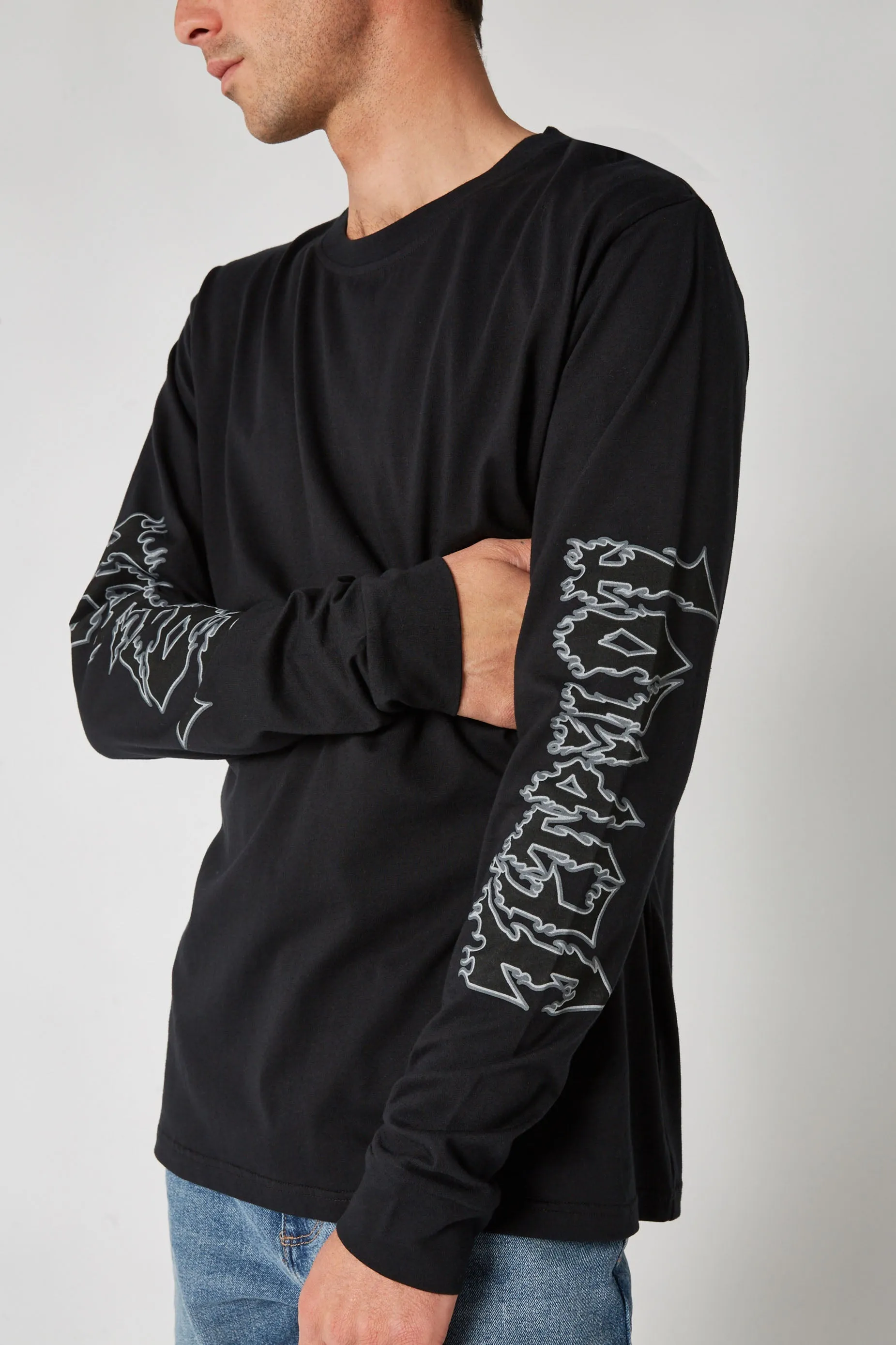 Jetpilot Razor L/S Mens Tee - Black/Black