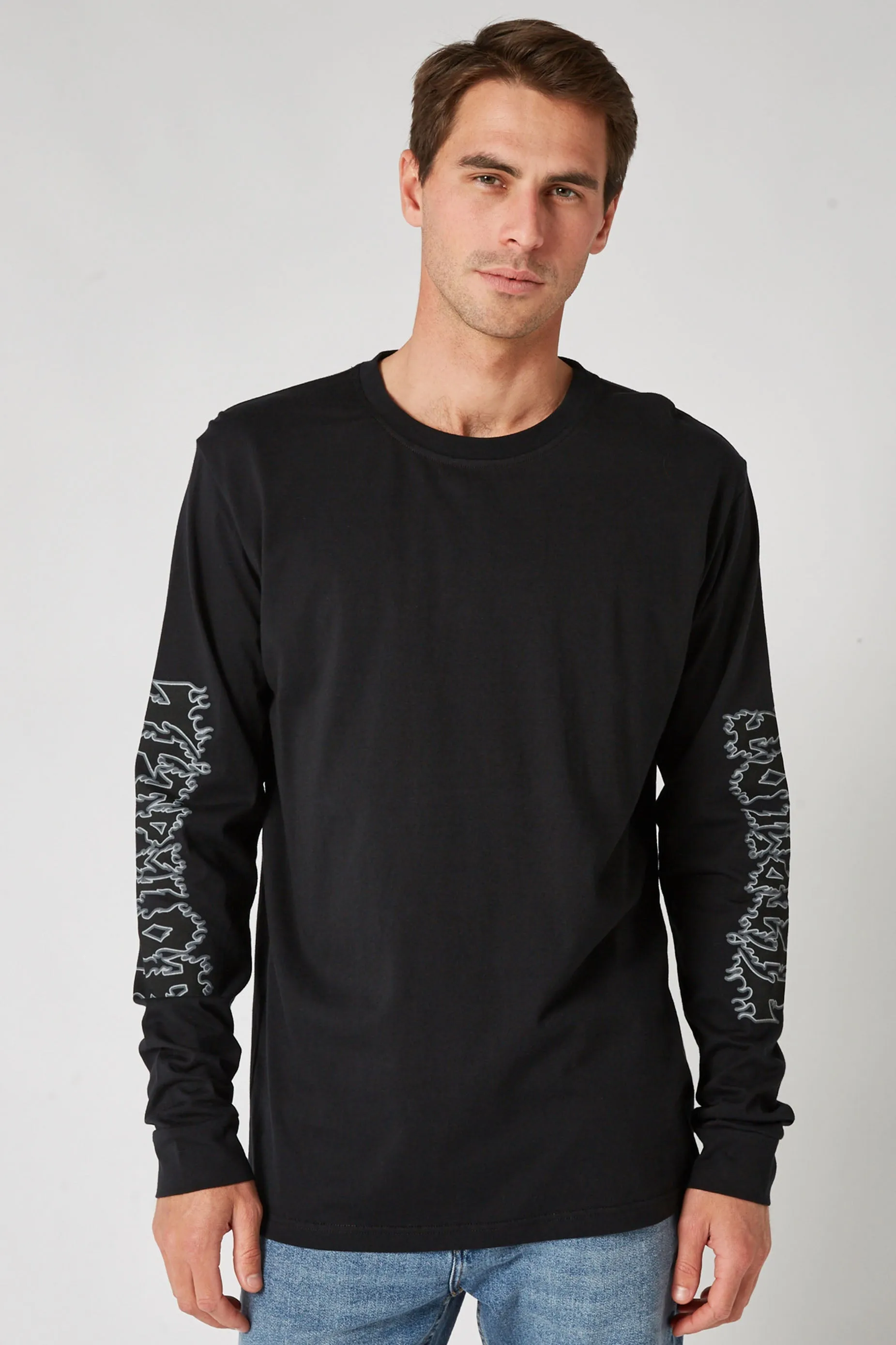 Jetpilot Razor L/S Mens Tee - Black/Black