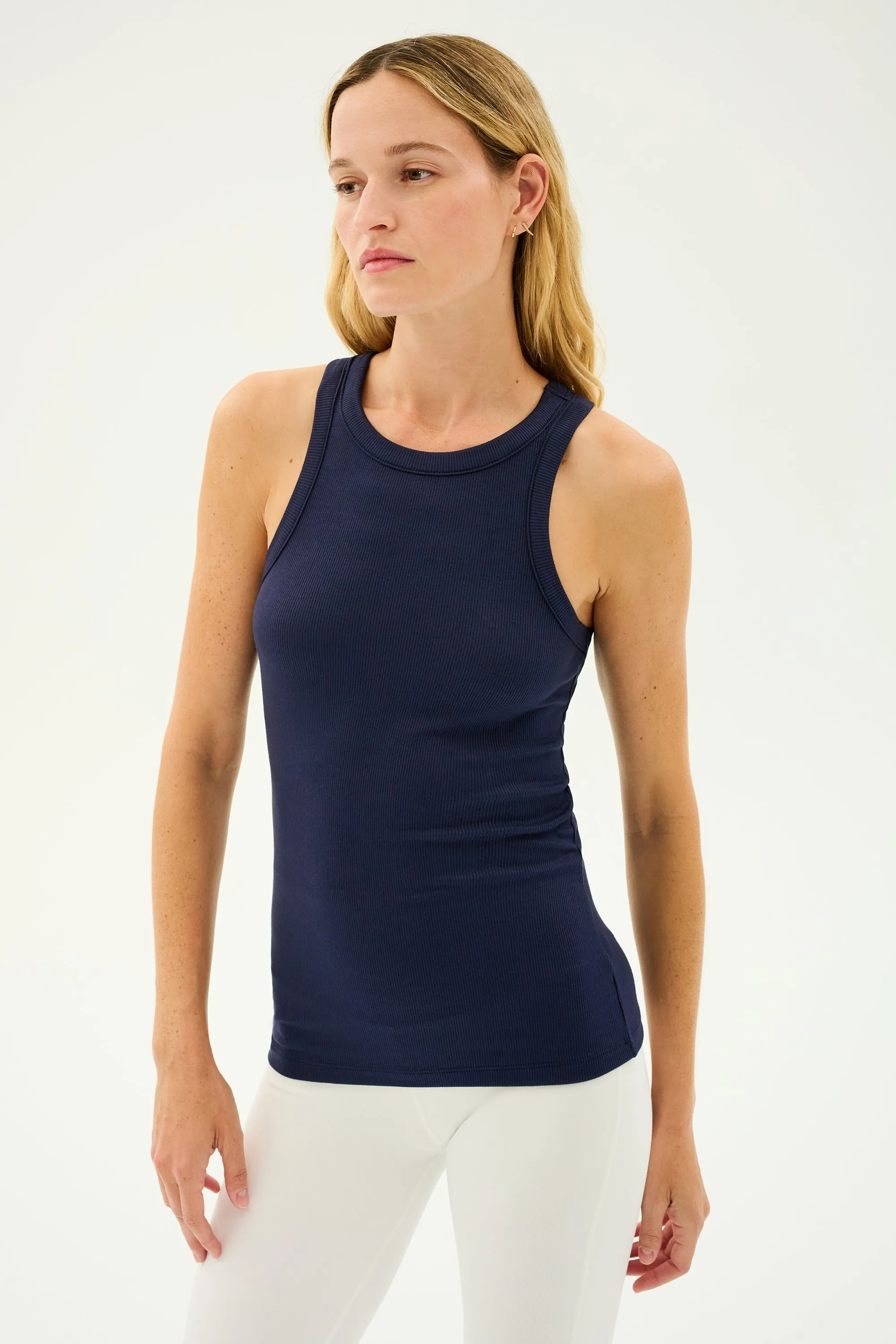 Kiki Rib Tank Full Length - Indigo