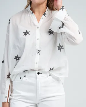 kiki stargazer shirt - white black star