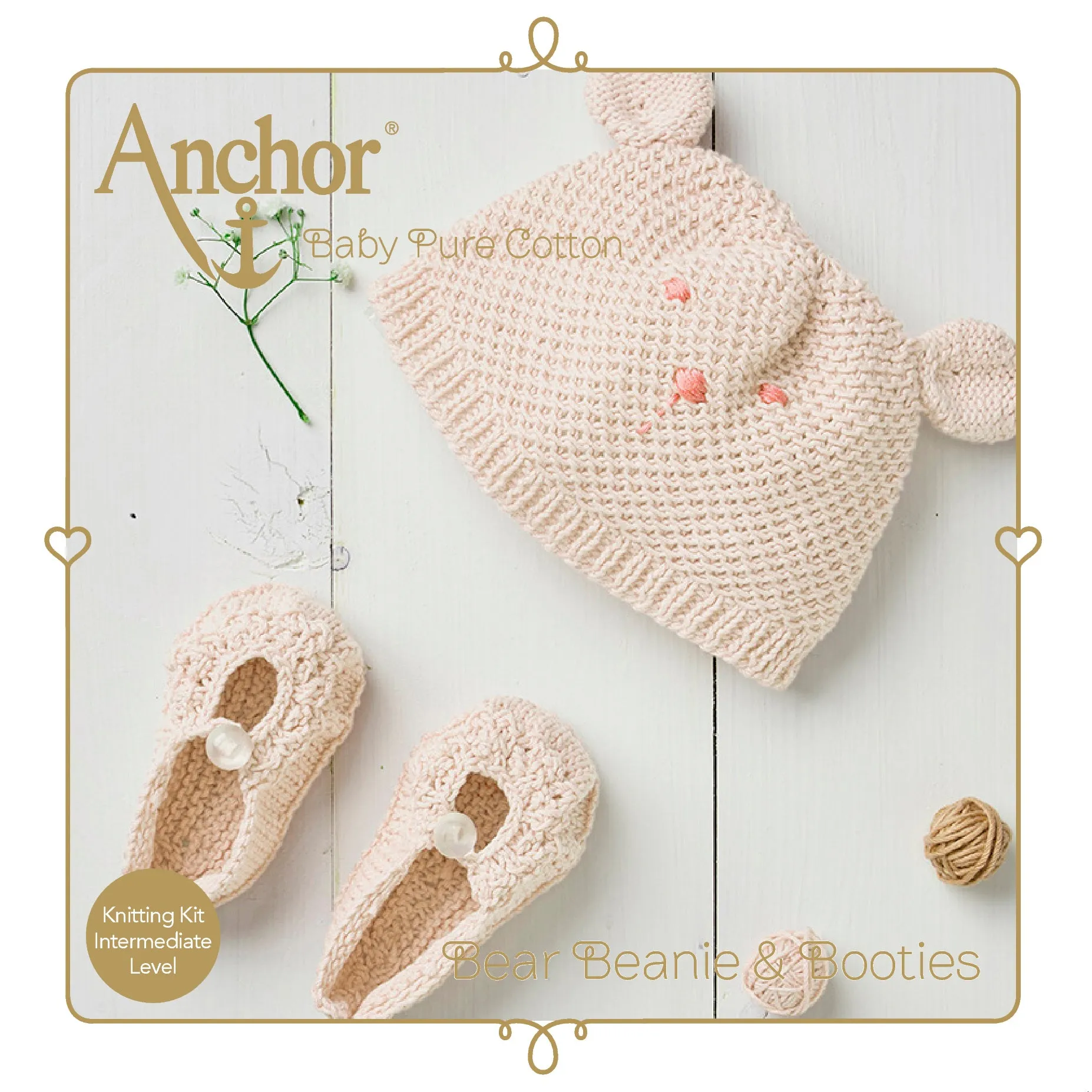 Knitting Kit Amigurumi Baby Hat & Shoes | Pure Cotton | Medium Skilled