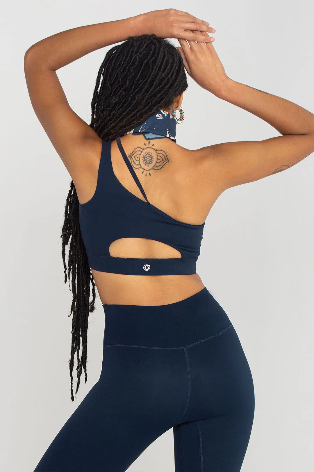 Light-Support One Shoulder Cut Out Hiking Yoga Bra