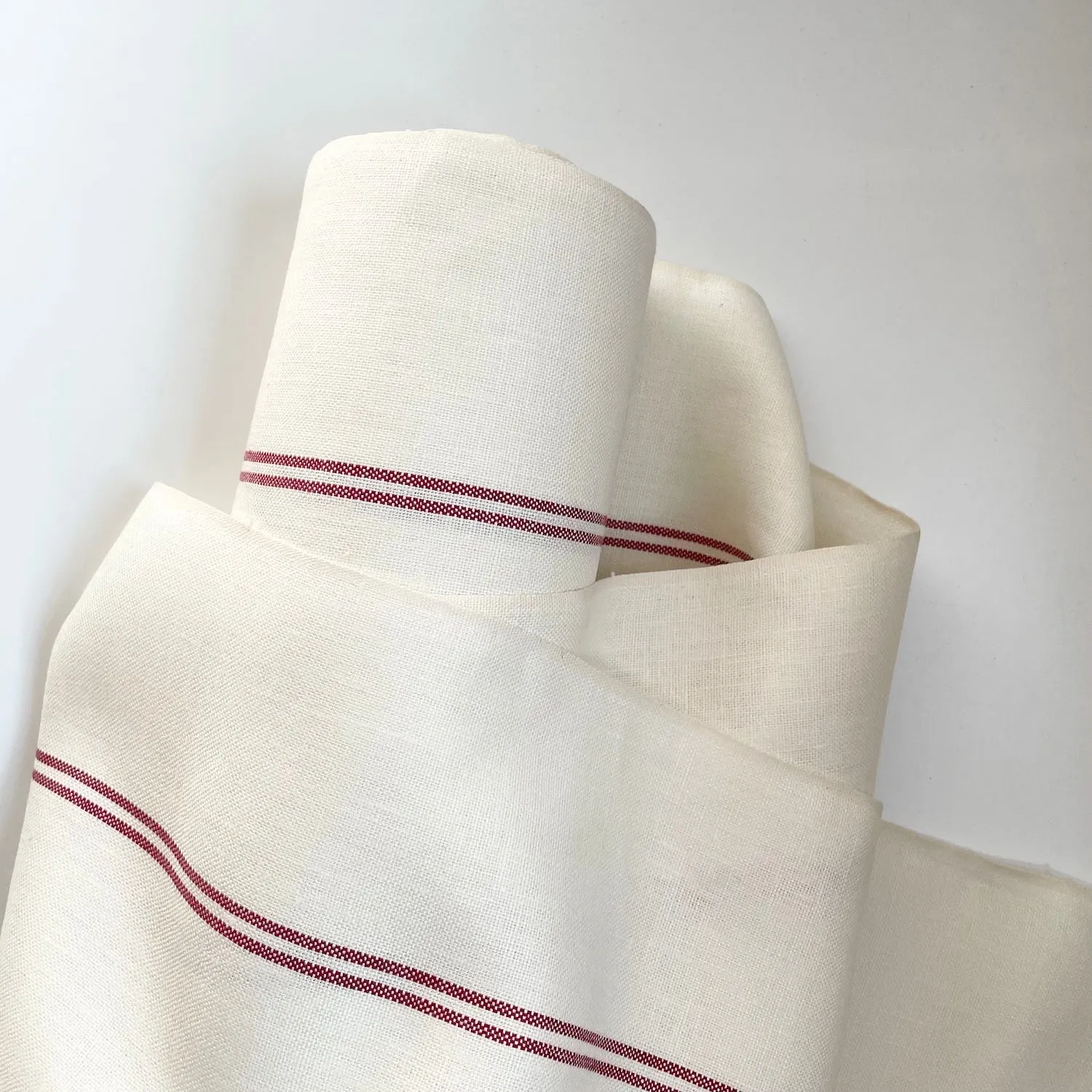 Linnet Linen Towel Cloth - Red Stripes on White