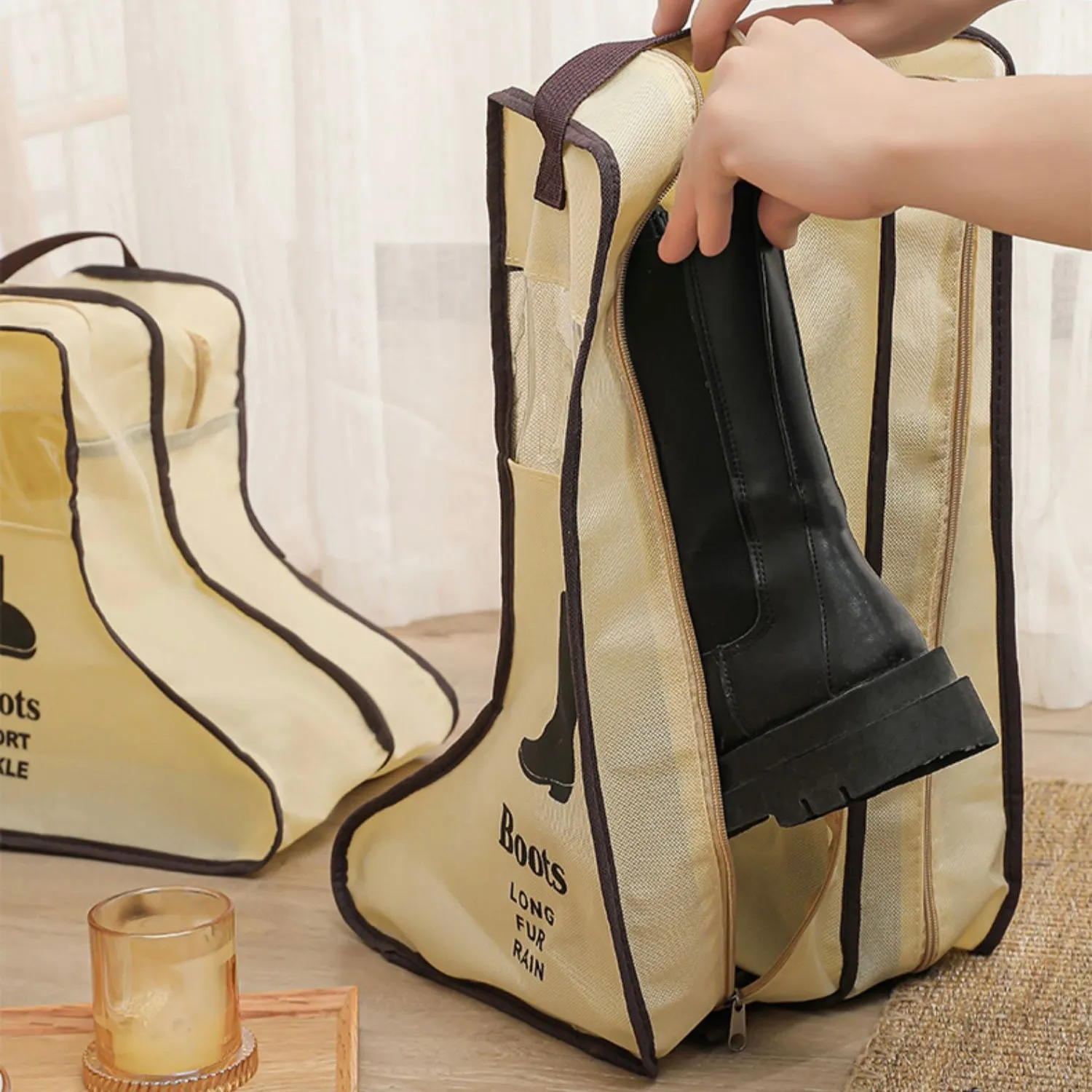 Long Ankle Boots Leather Shoes Storage Bag Organizer