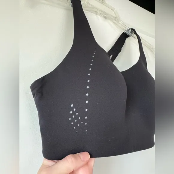 Lululemon AirSupport High Support Sports Bra in Black/Asphalt Grey, 32 D NWT