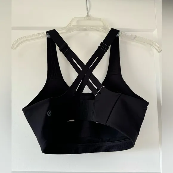 Lululemon AirSupport High Support Sports Bra in Black/Asphalt Grey, 32 D NWT