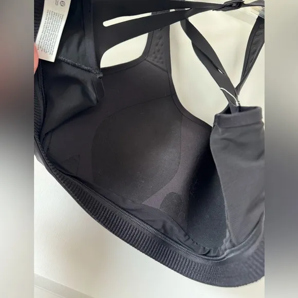 Lululemon AirSupport High Support Sports Bra in Black/Asphalt Grey, 32 D NWT