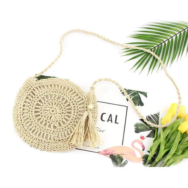 Mandala Rattan Woven Handbag