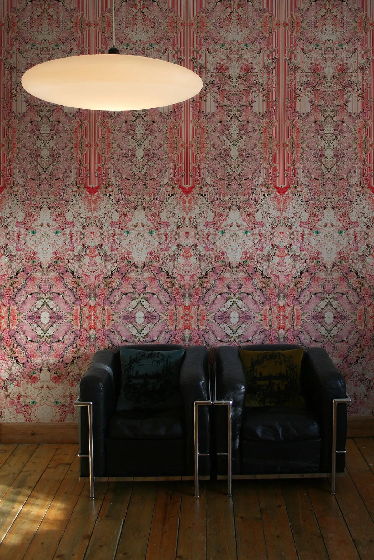 marble damask wallpaper panel