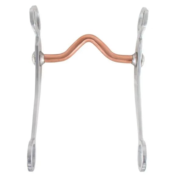Medium Port Grazing Bit with Engraved Aluminum Shanks and Copper Mouth