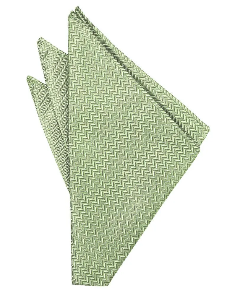 Mint Herringbone Pocket Square