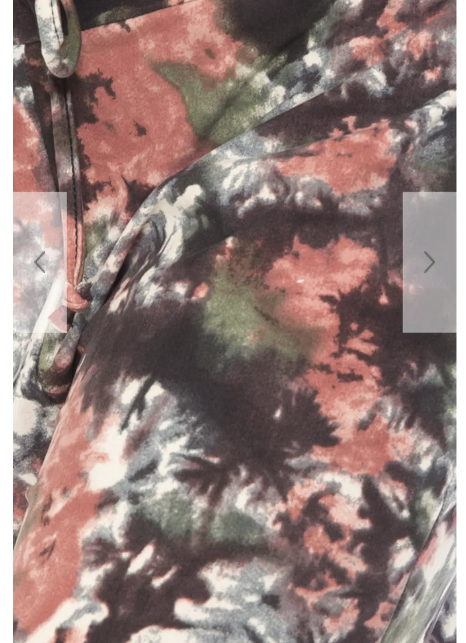 Multi Color Coral Pink & Green Tie Dye Lounge Pant