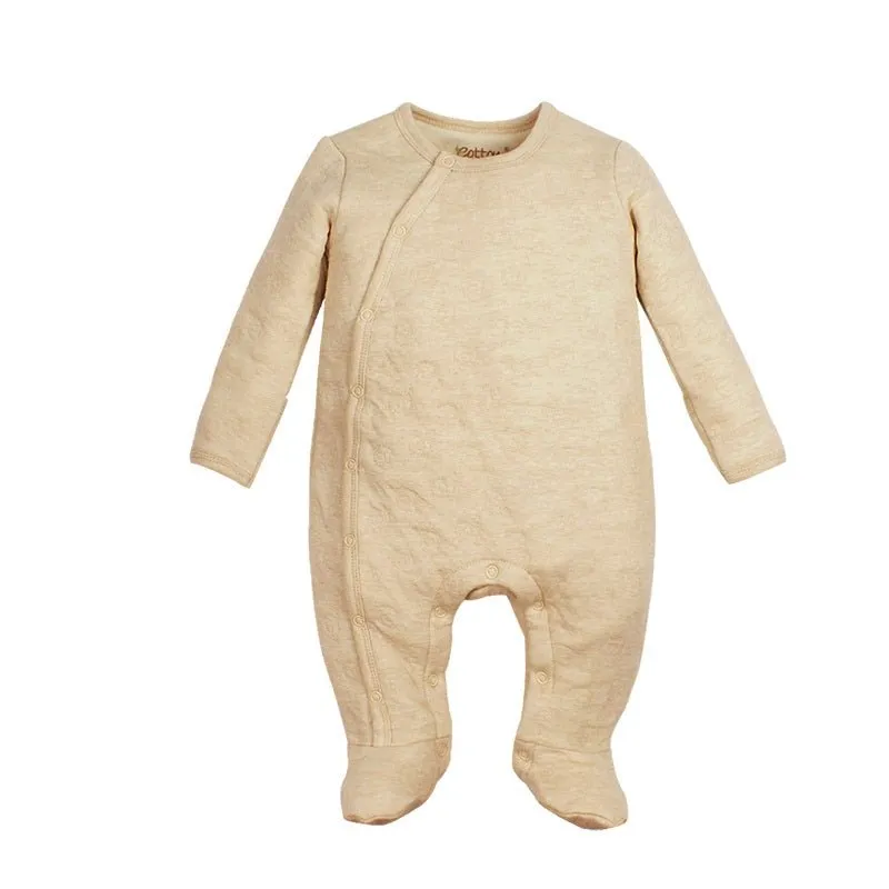 Neutral Baby Clothes: Organic Thermal Footie Romper