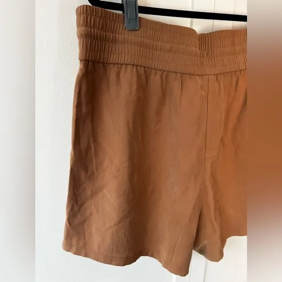 Open Edit Women's Plus NWOT Tie Waist Tan Dale Pull On Shorts Size 2X