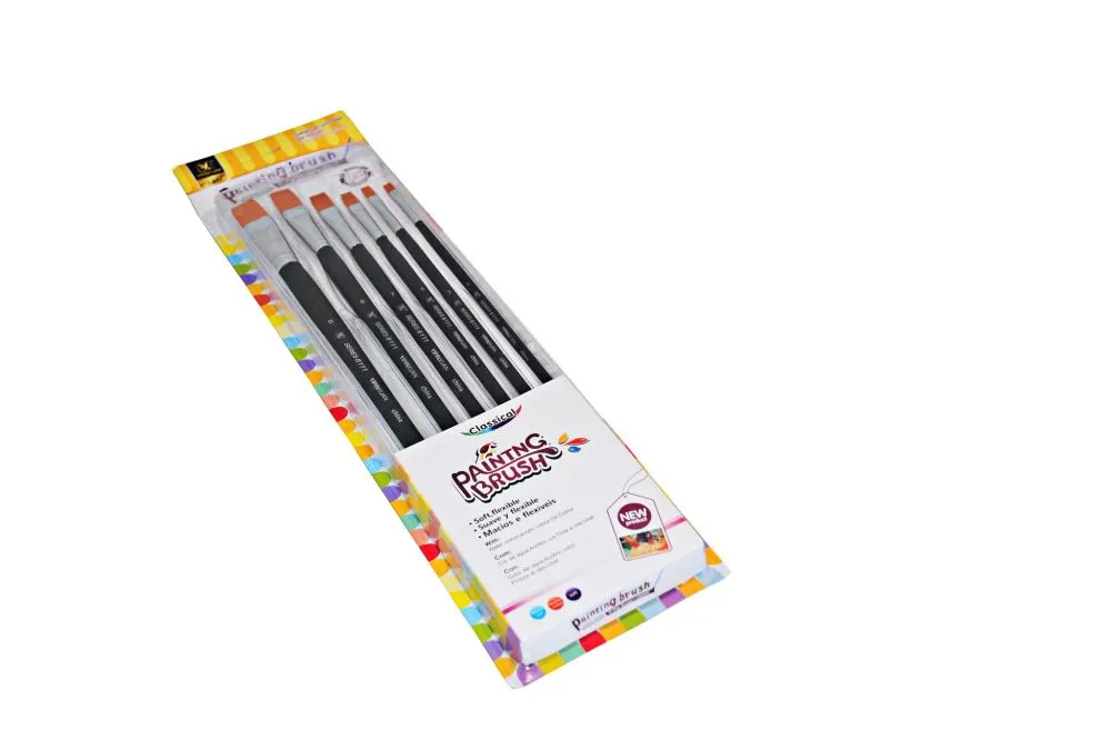 Painting Brush - Black, 6-Pieces
