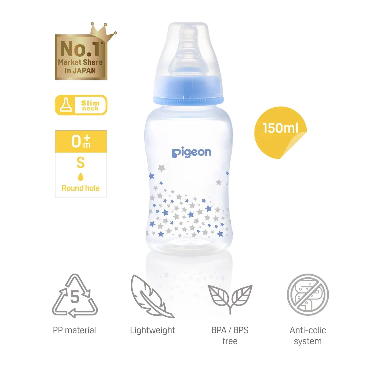 Pigeon Flexible Slim Neck PP Bottle 150ml SEL-8282
