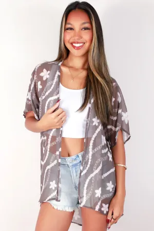 PIKAKE PLUMERIA CARDIGAN