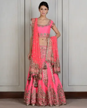 Pink color lehenga choli