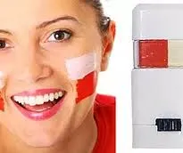 Polska Poland White and Red Soccer Fan Accessory Set (Scarf, Checkered Hat, Inflatable Sticks, Face Paint Stick)