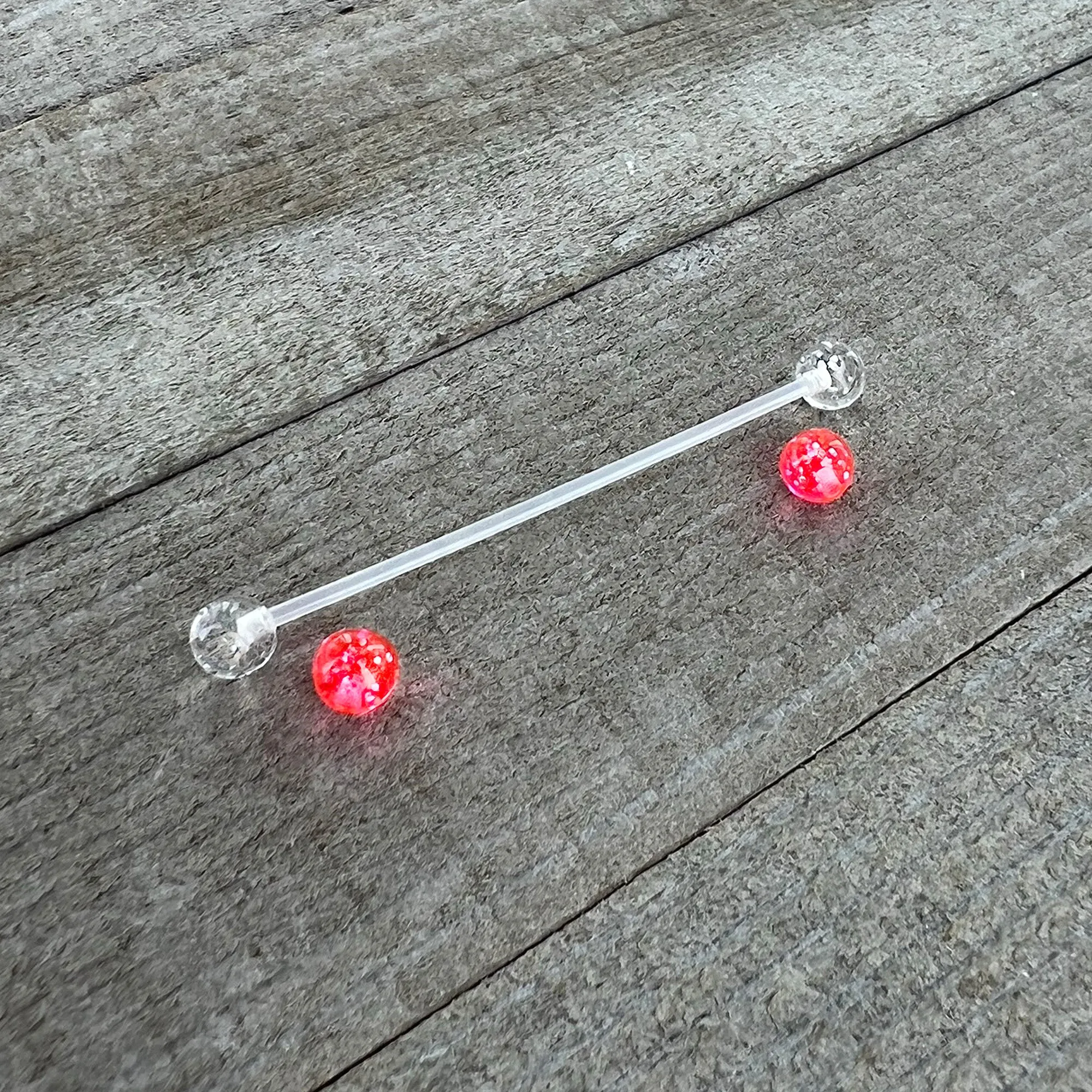 Pregnant Belly Button Ring Clear and Pink Glitter Pack Set