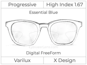 Progressive - Varilux - X Design - Digital - High Index 1.67 - Smart Blue Filter