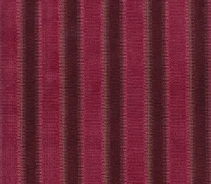 Quadrille Woven Fabric: La Coupole Stripe - Bourgogne; 100% Viscose, Imported from Italy