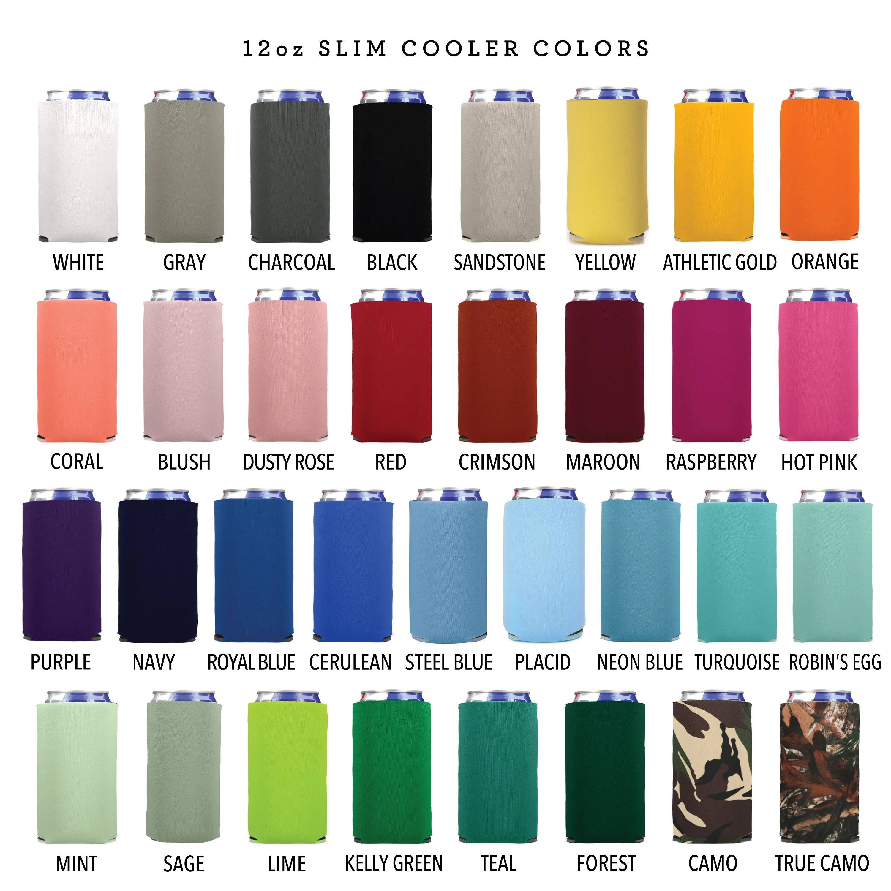 Rainbow Row - Slim 12oz Wedding Can Cooler #78S