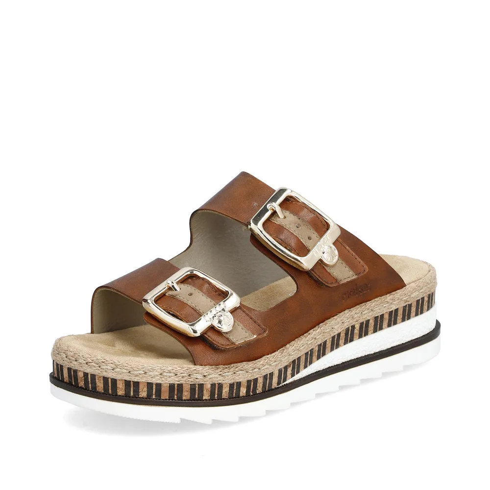 Rieker V7955-24 Ladies Sandals Mahogany