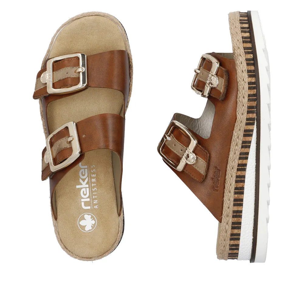 Rieker V7955-24 Ladies Sandals Mahogany