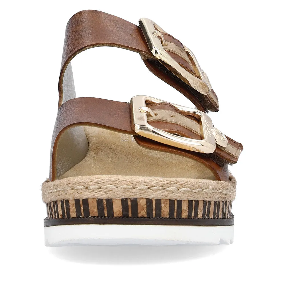 Rieker V7955-24 Ladies Sandals Mahogany