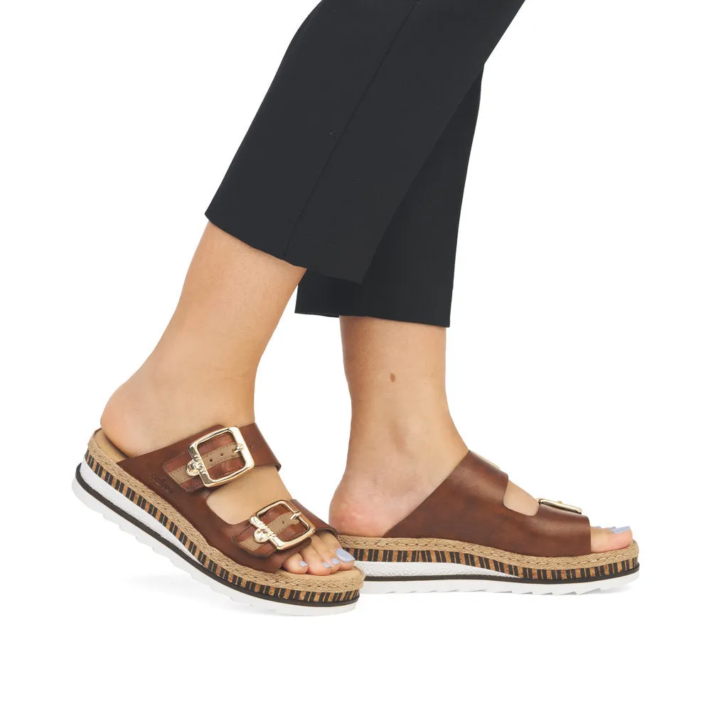 Rieker V7955-24 Ladies Sandals Mahogany
