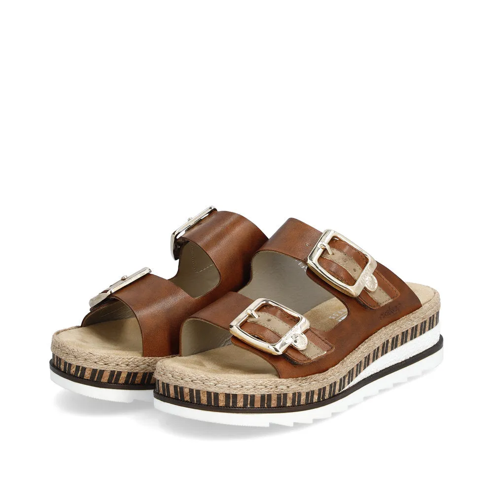 Rieker V7955-24 Ladies Sandals Mahogany