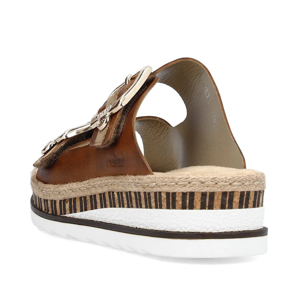 Rieker V7955-24 Ladies Sandals Mahogany