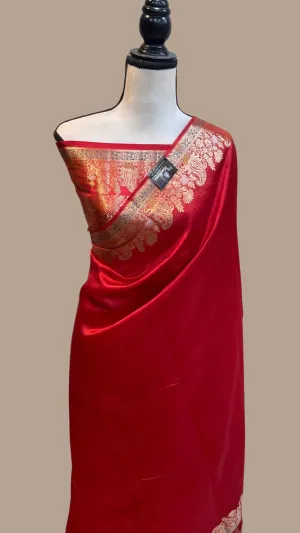 Royal Red Banarasi Soft Silk Designer Saree