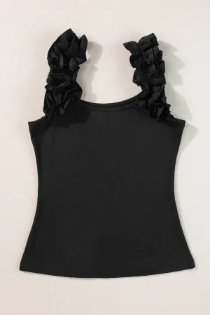 Ruffled Straps Tank Top