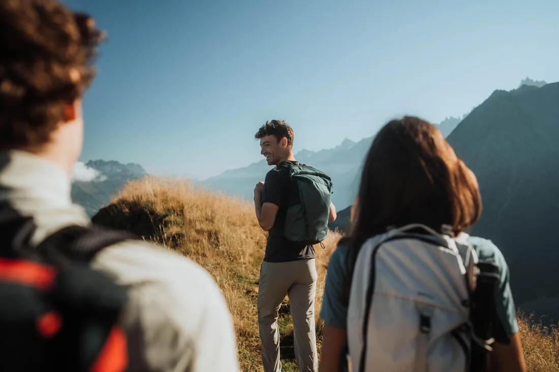 Sac à dos rolltop de randonnée montagne 22l - mh500 light vert