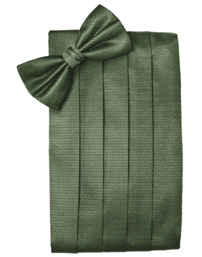 Sage Herringbone Kids Cummerbund