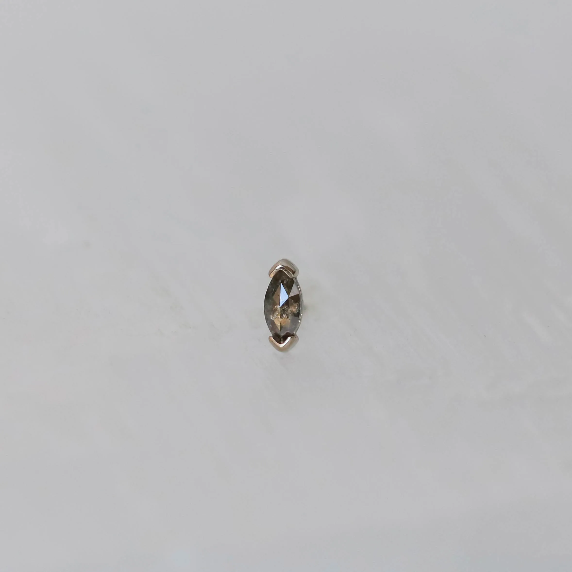 Salt & Pepper Diamond Marquise Threadless End