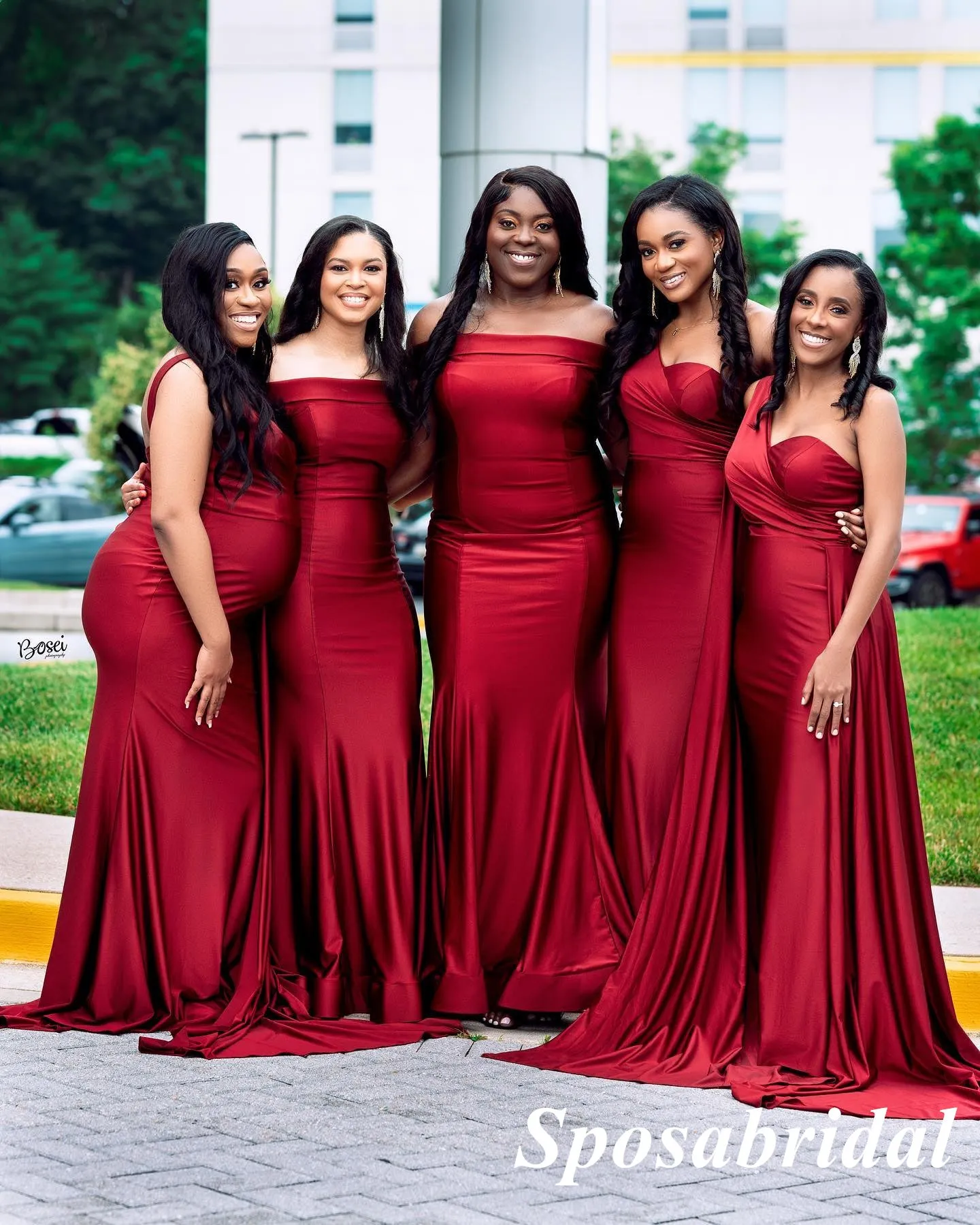 Sexy Mismatched Soft Satin  Mermaid Floor Length Bridesmaid Dresses, BD3355