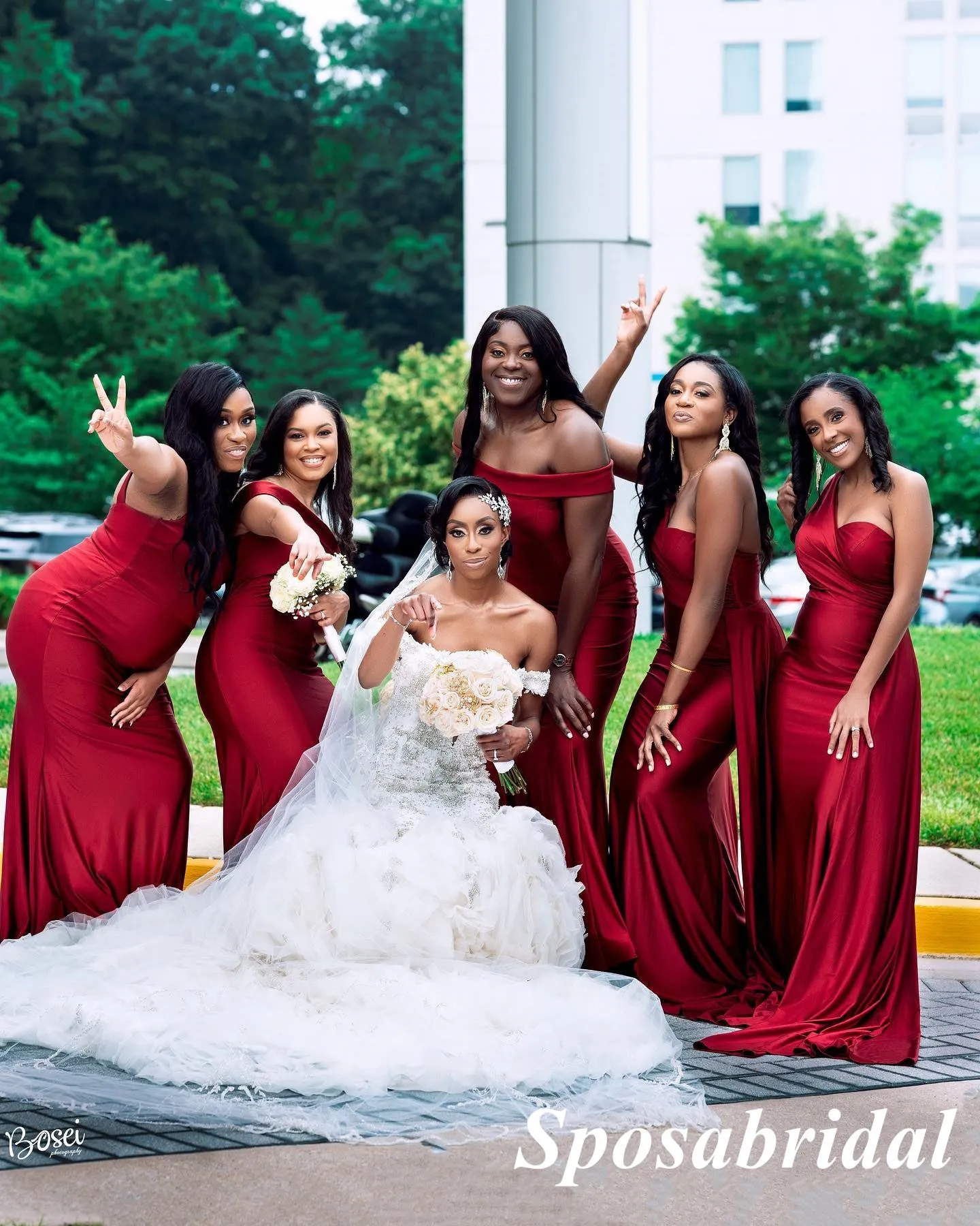 Sexy Mismatched Soft Satin  Mermaid Floor Length Bridesmaid Dresses, BD3355